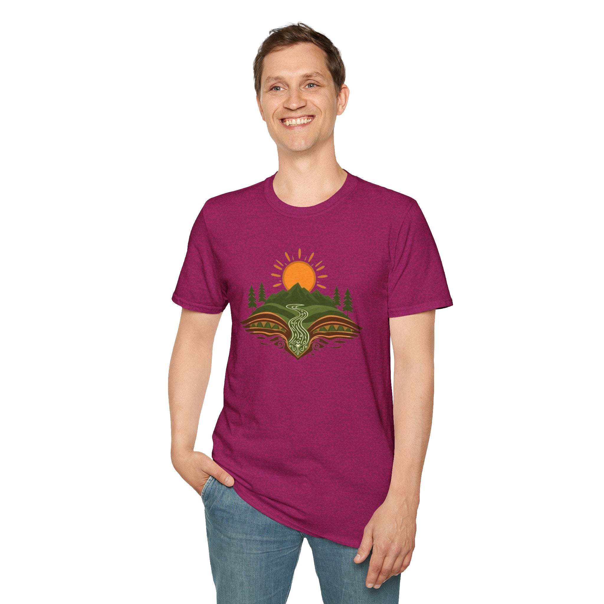 Mountain Scene Unisex Softstyle T-shirt