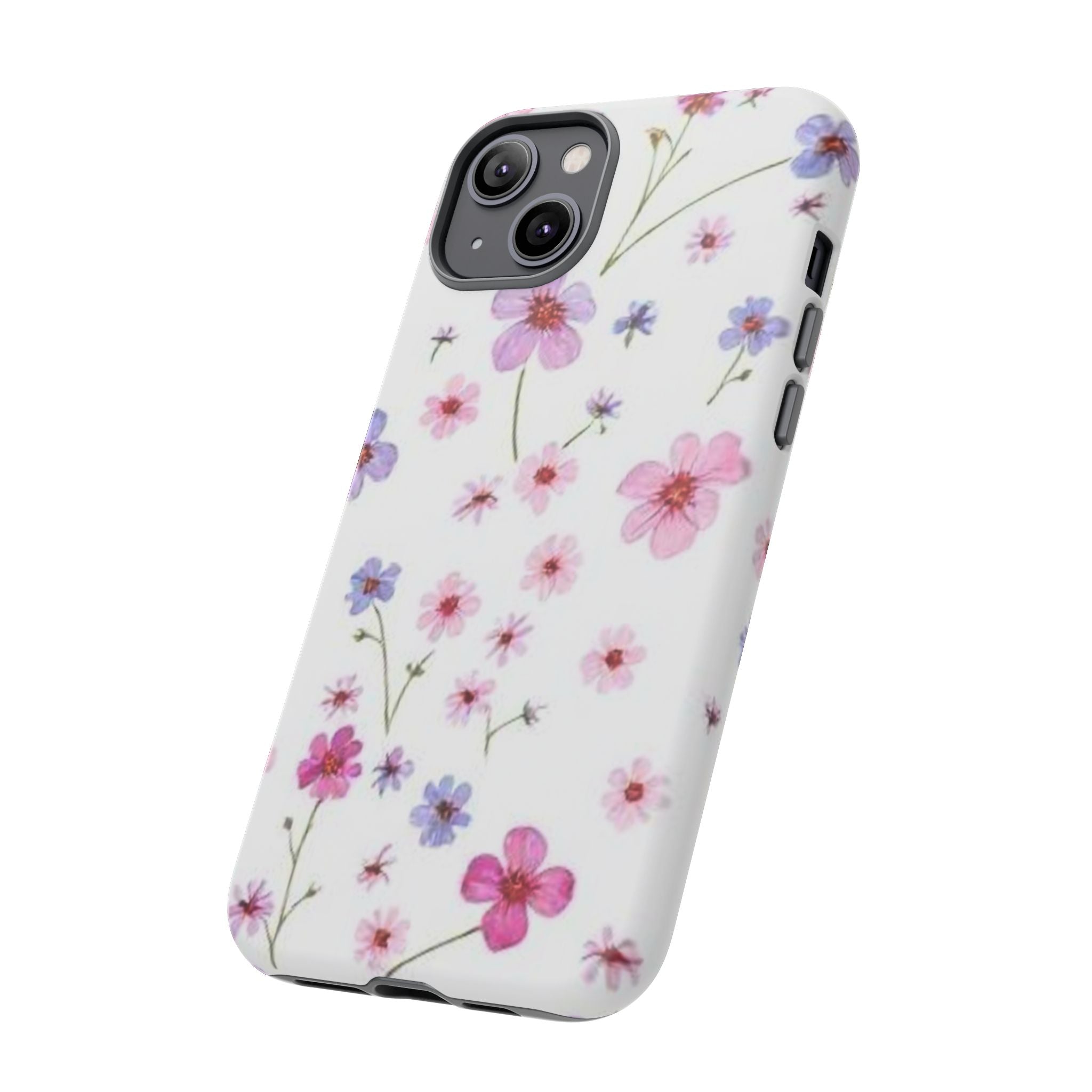 Floral Pink Wildflower Tough Phone Case for iPhone