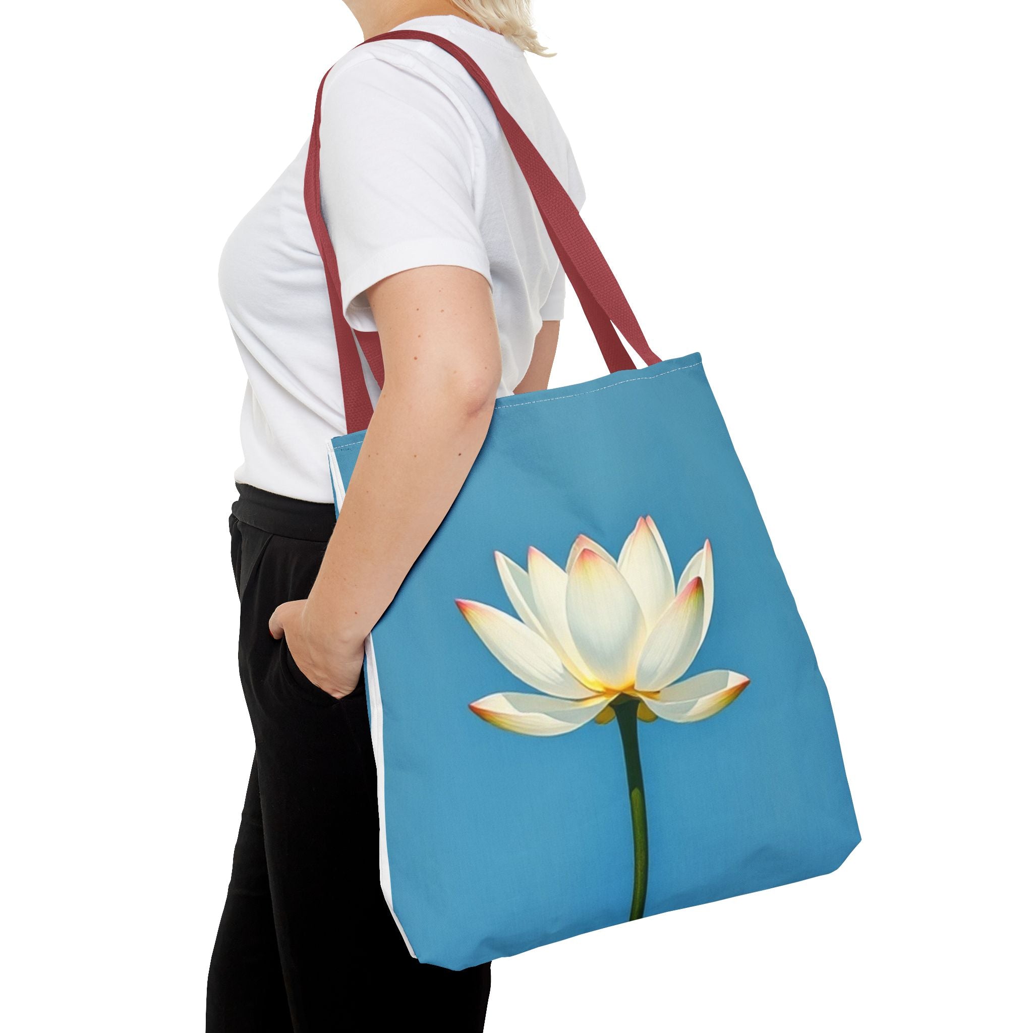 White Lily on Canvas Design - Tote Bag