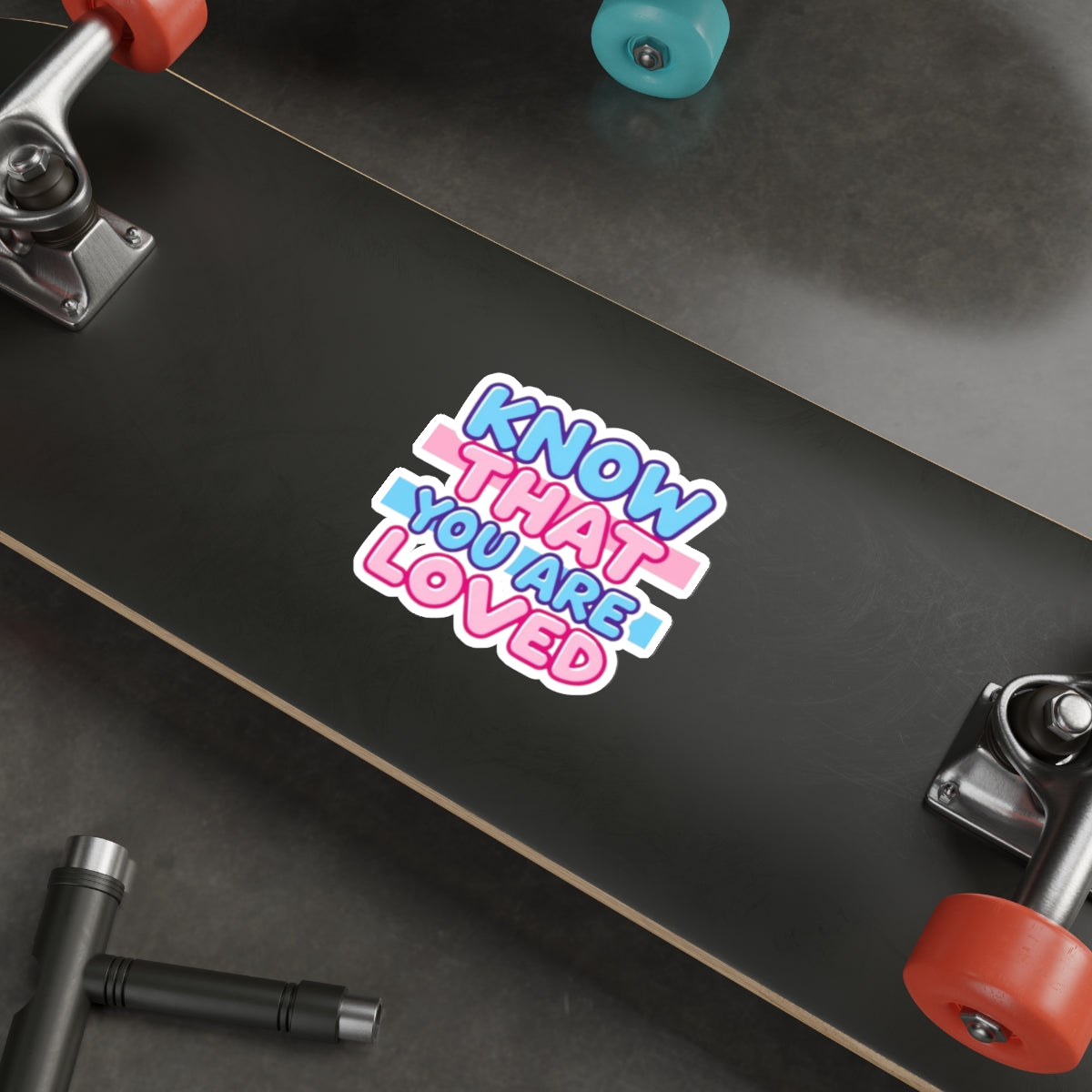 Die-Cut Stickers - Know That You Are Loved Trans Colors Background