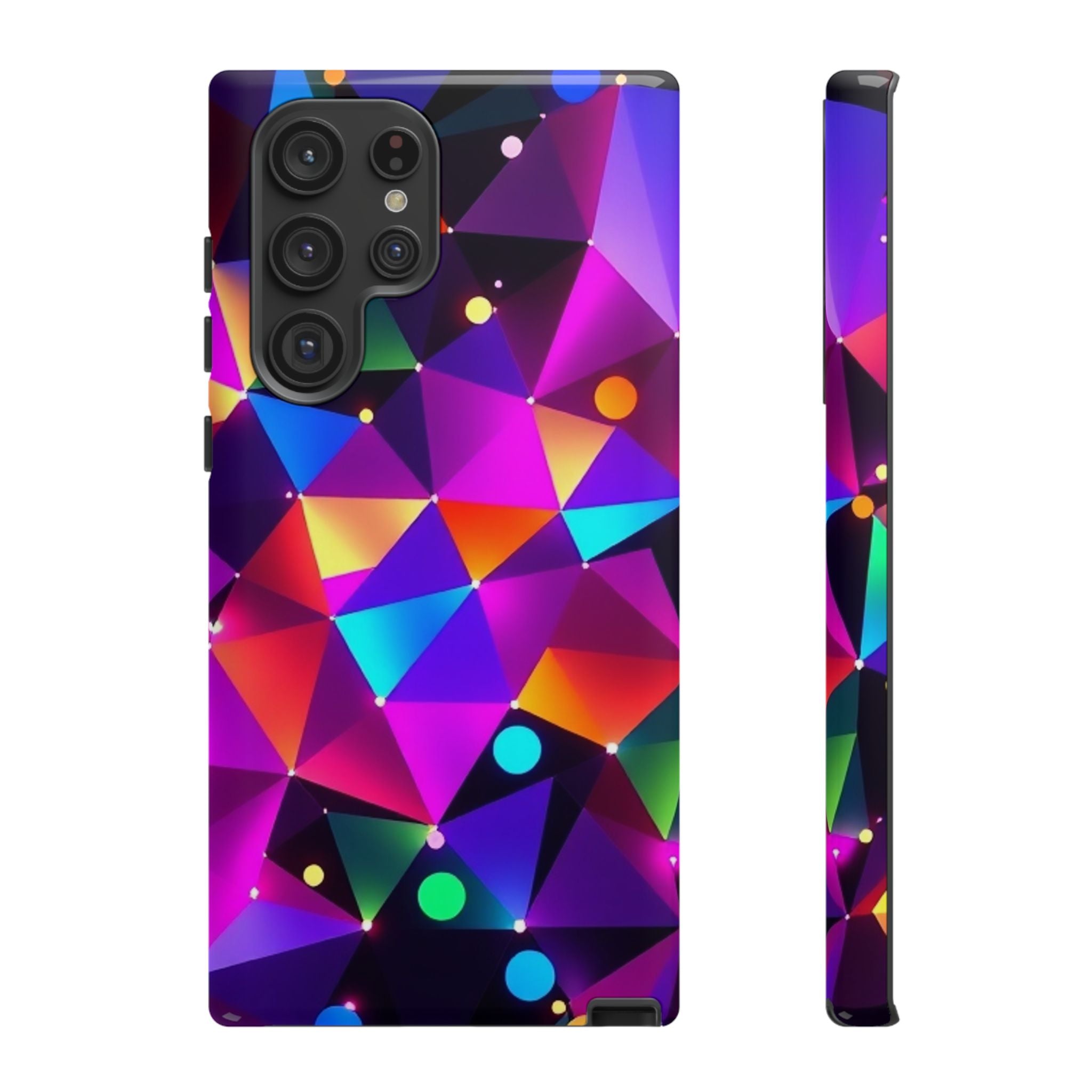 Android OR iPhone Compatible Cases - Colorful Angles Design - Unique Tough Cases