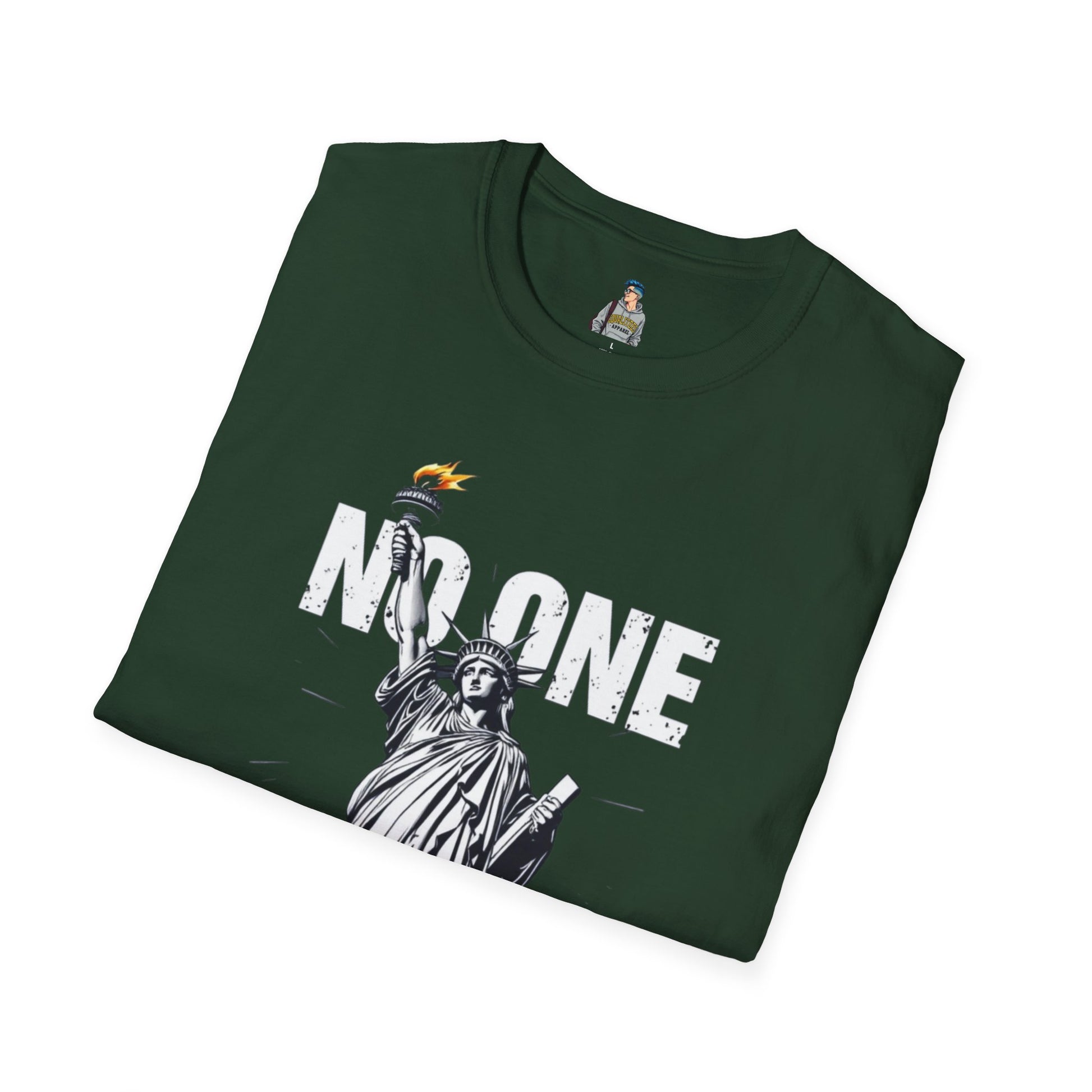 Unisex Softstyle T-Shirt - 'No One Is Illegal' Graphic Tee for Social Justice Advocates