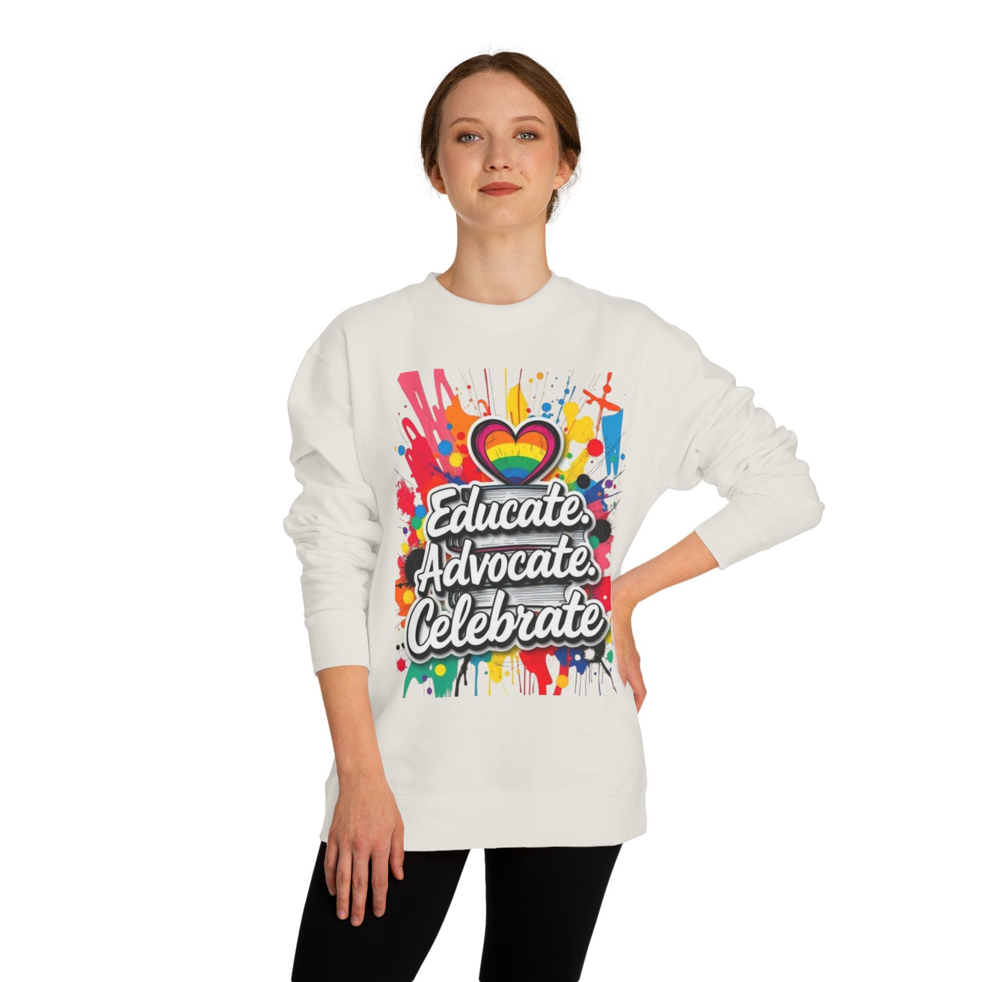 Educate, Advocate, Celebrate Unisex Crew Neck Sweatshirt - Empowerment Apparel