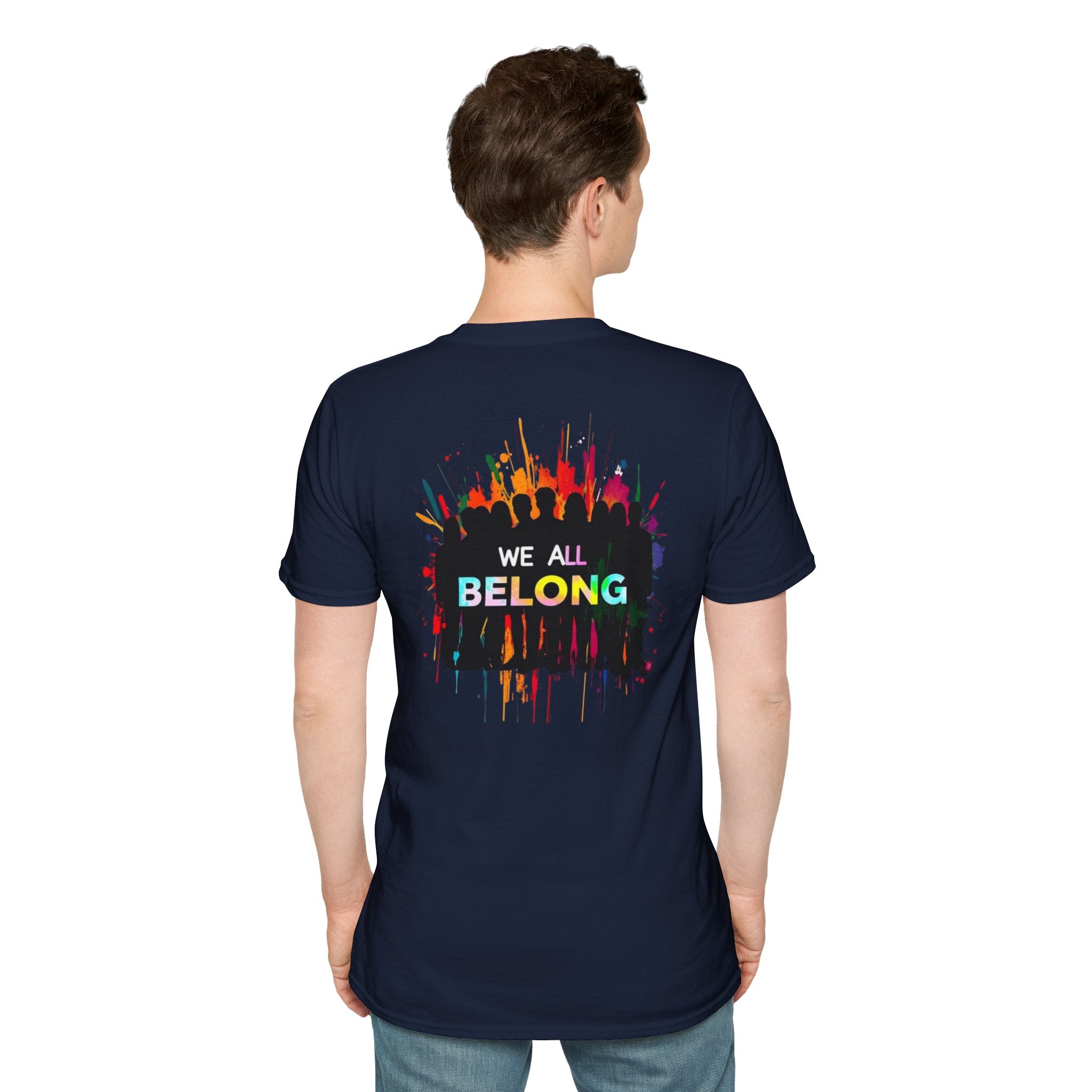 Unisex Softstyle T-Shirt: "Conversion Therapy is Torture" & "We All Belong" - LGBTQ+ Empowerment Tee