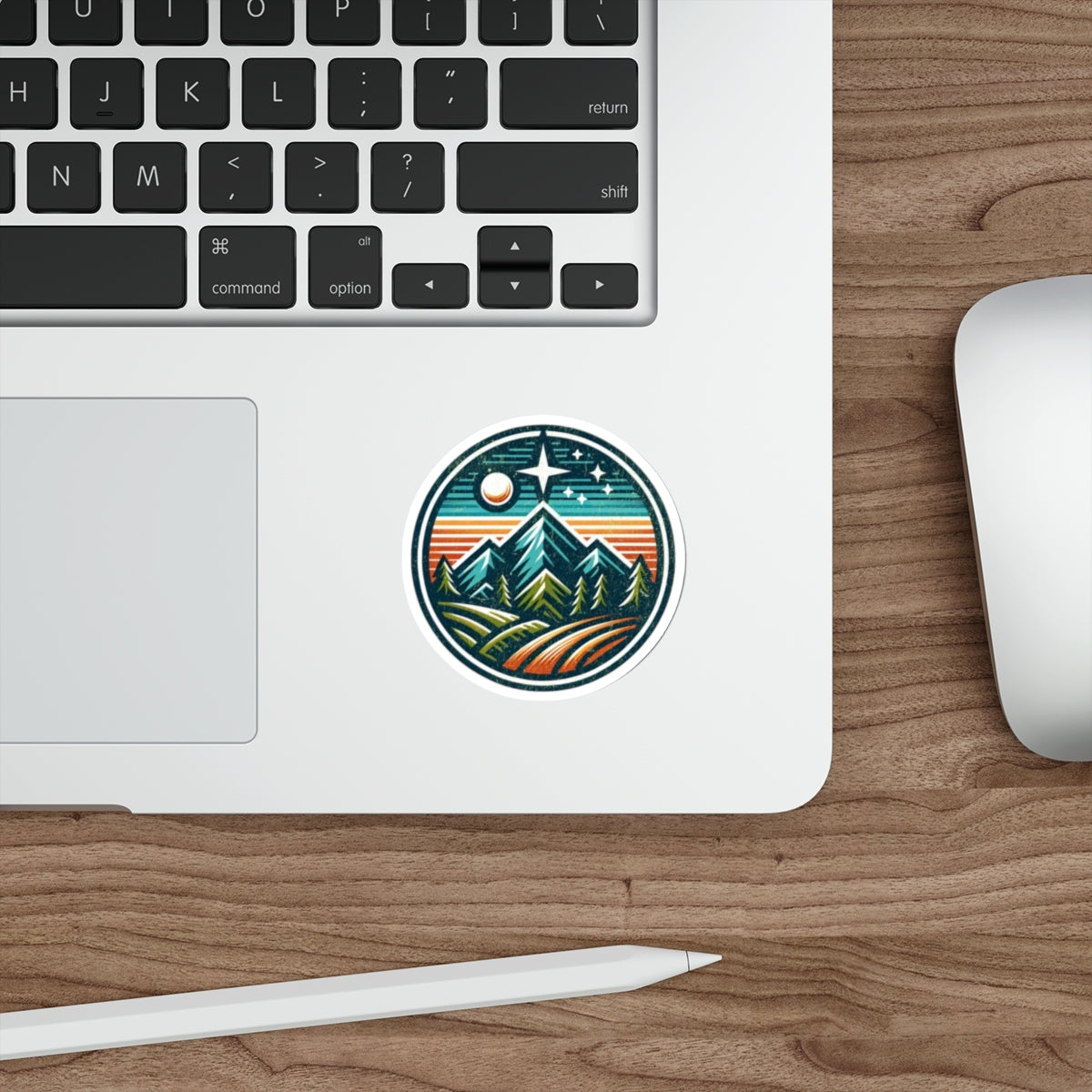 Die-Cut Stickers - Mountain Night Scene