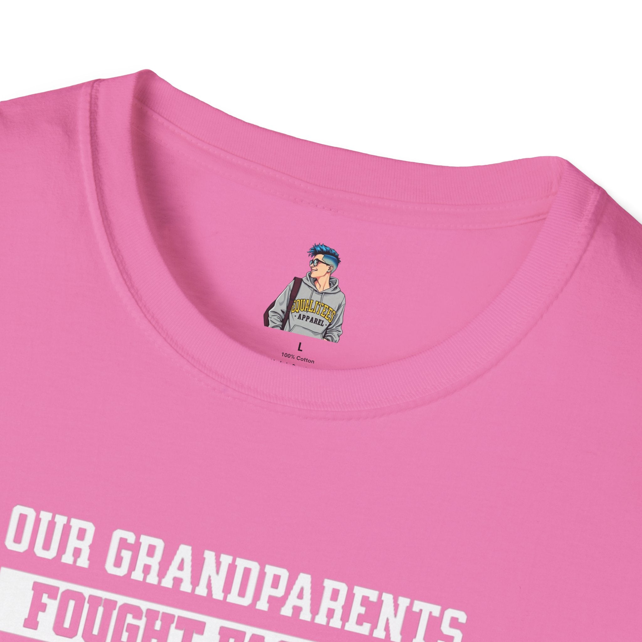 Unisex Softstyle T-Shirt: 'Our Grandparents Fought Fascists' Patriotic Tee