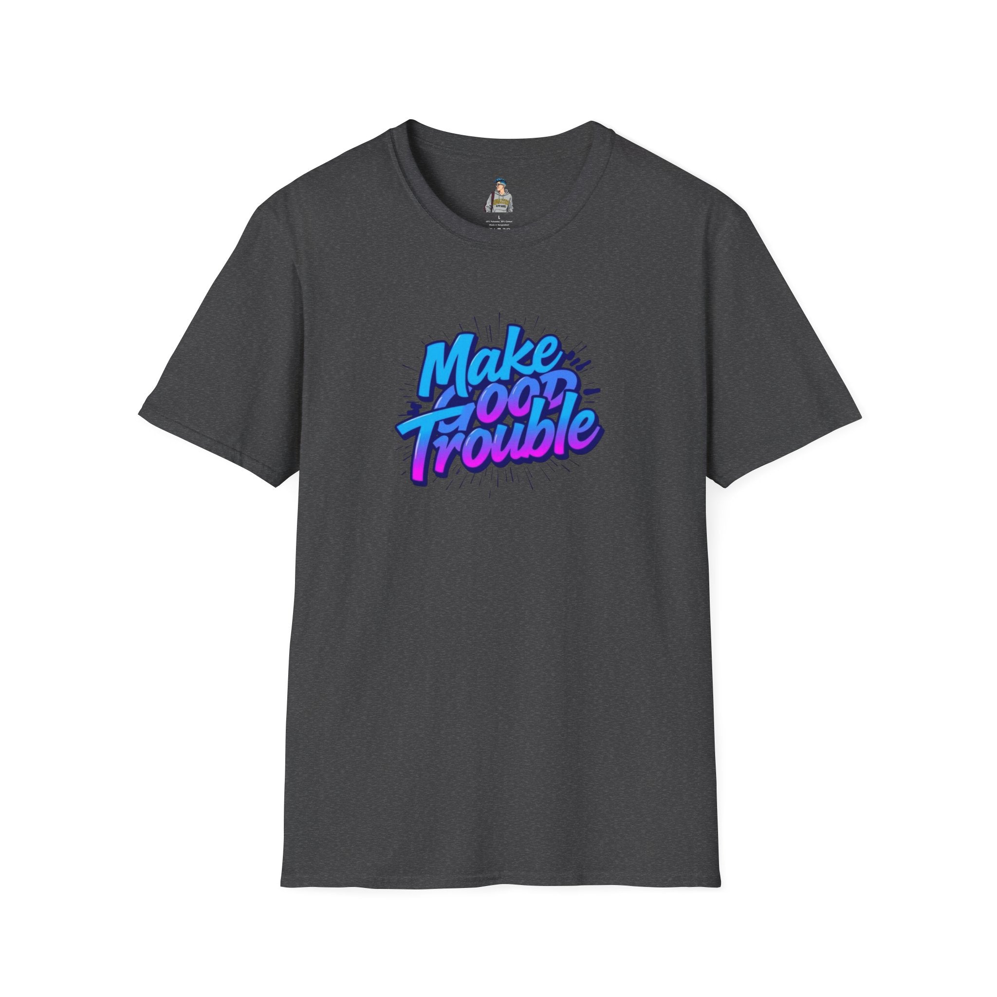 Make Good Trouble Blue Graphic Unisex T-Shirt - Fun & Bold Design for Everyday Wear