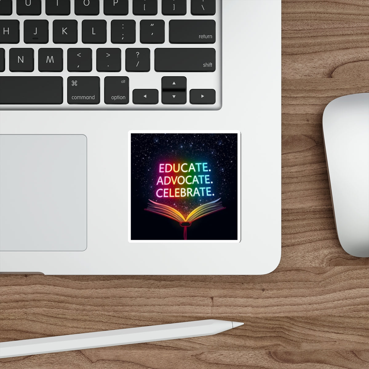 Inspiring Die-Cut Stickers - 'Educate. Advocate. Celebrate.' - Perfect for Students and Activists