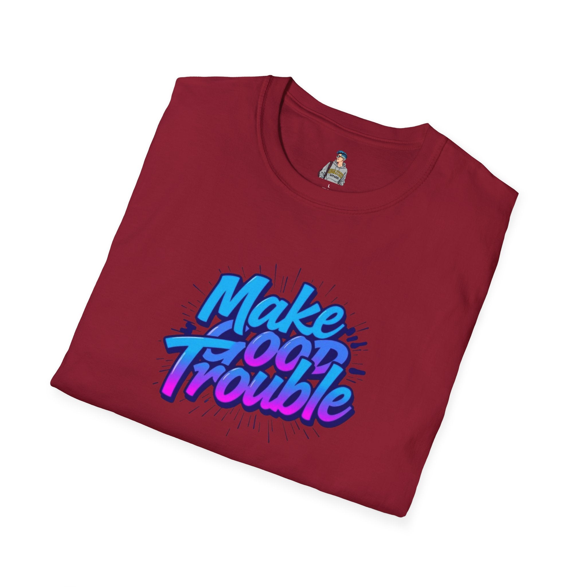 Make Good Trouble Blue Graphic Unisex T-Shirt - Fun & Bold Design for Everyday Wear