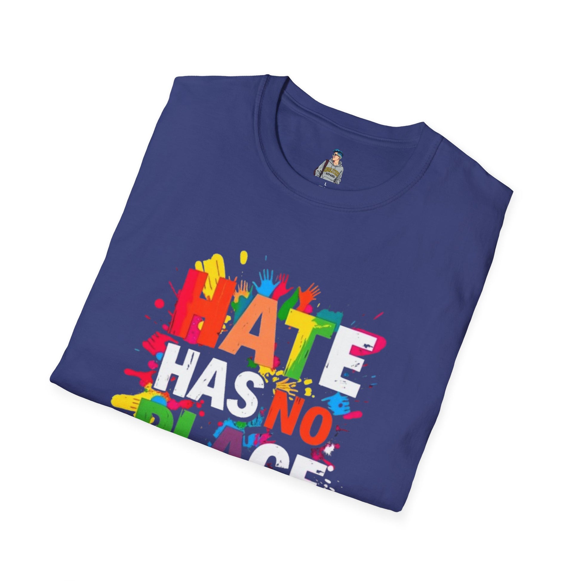 Unisex Softstyle T-Shirt - Hate Has No Place Colorful Graphic Tee