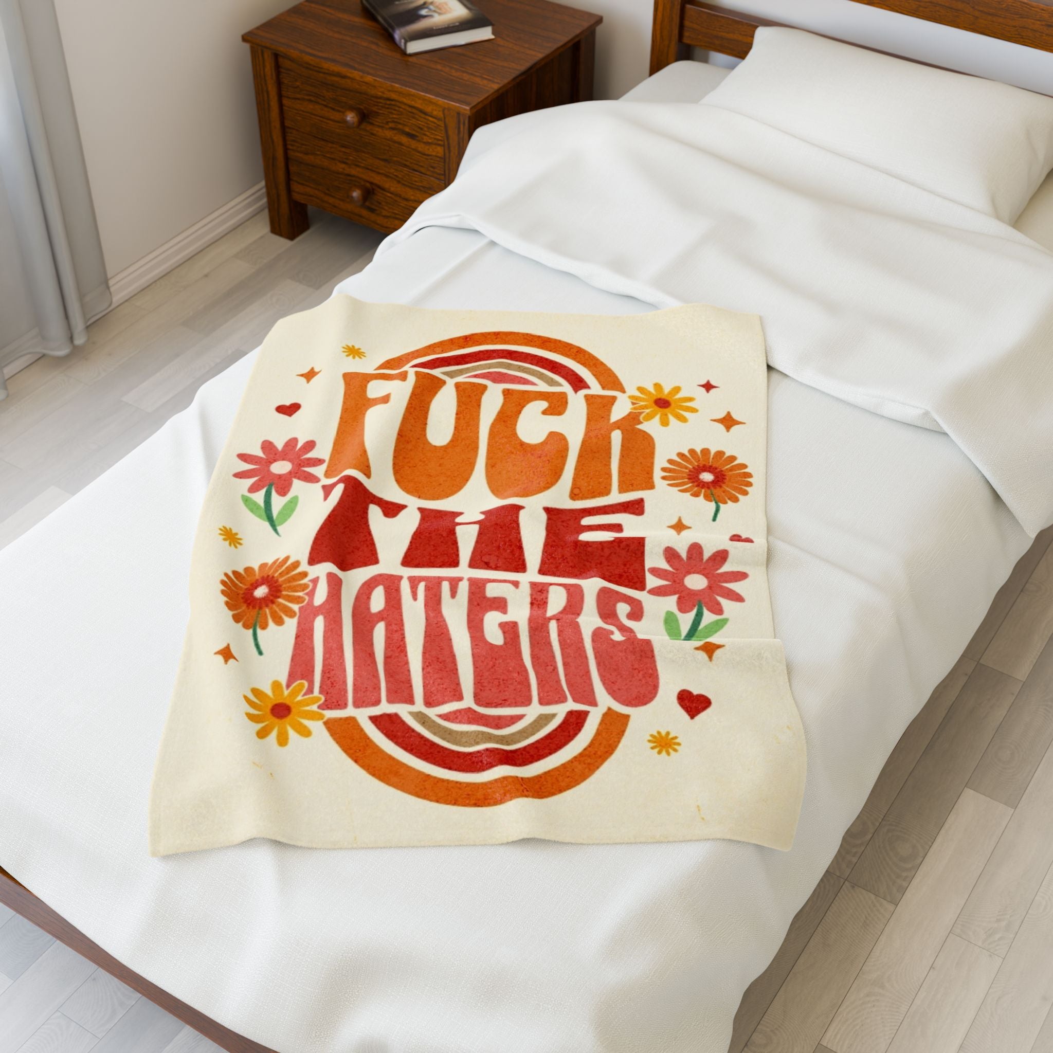 F*** The Haters Velveteen Plush Blanket – For Comfort and Warmth
