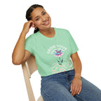Grow Your Own Way Trans Pride Unisex T-Shirt - Floral Design for Garden Lovers