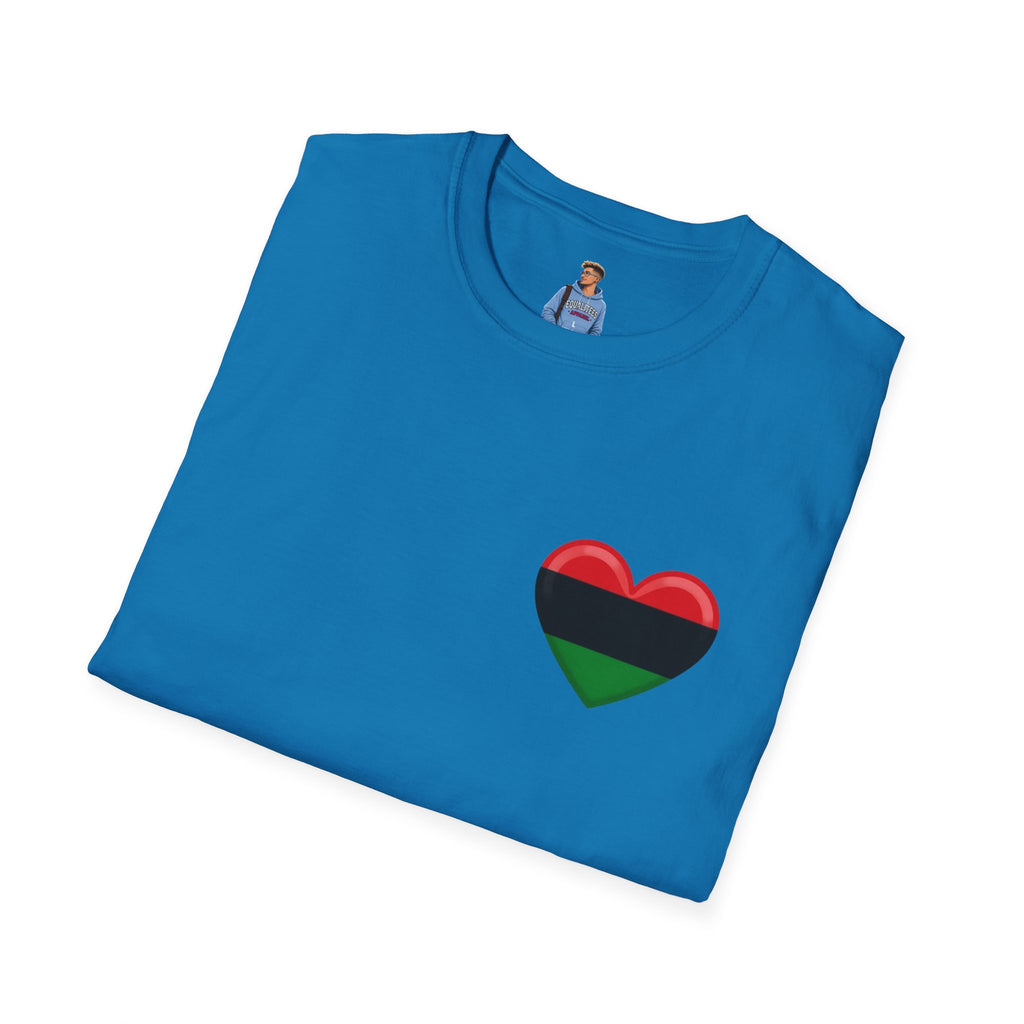 Unity and Heritage Unisex Softstyle T-Shirt with Pan-African Heart