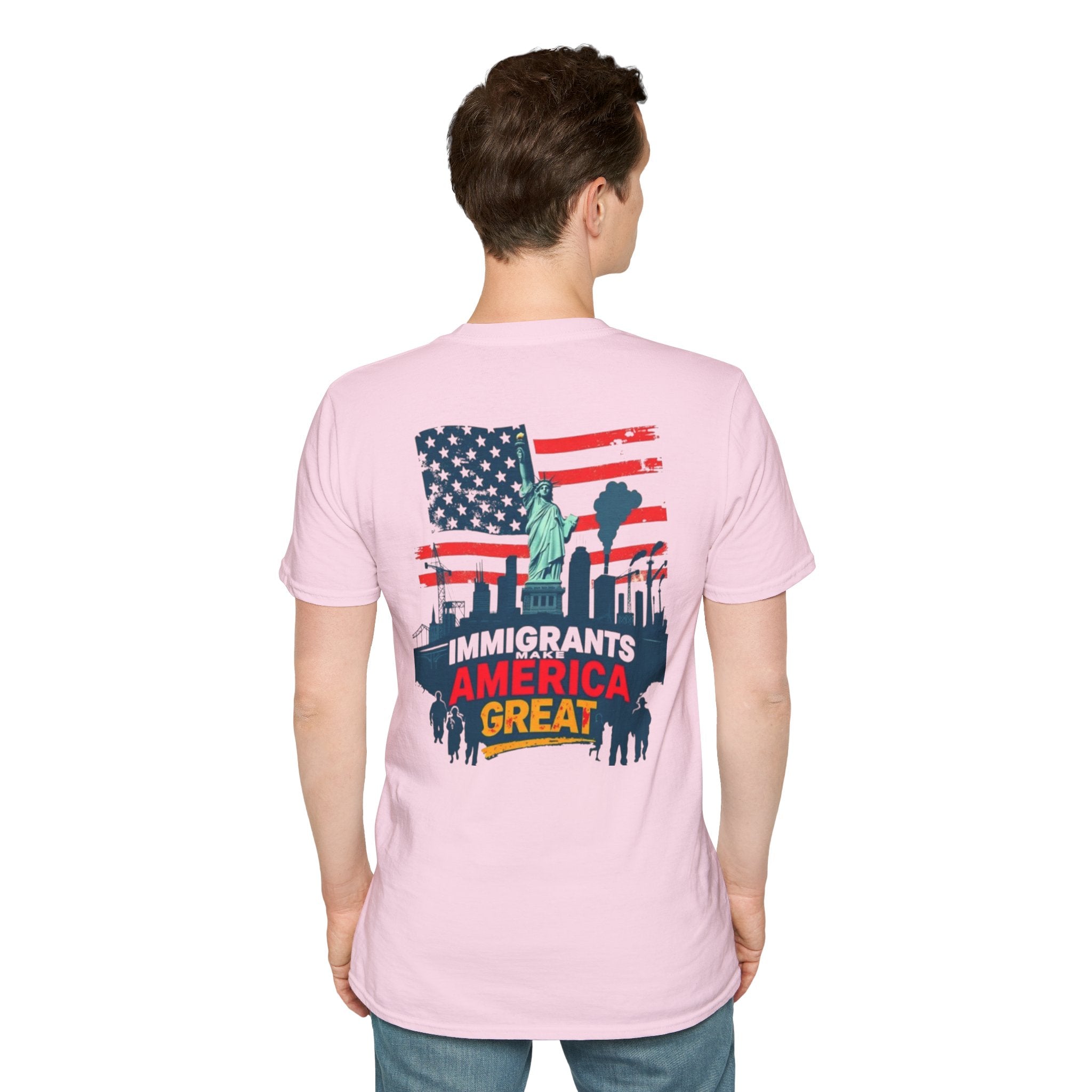 Immigrants Make America Great T-Shirt Estoy Contigo (I Am With You) Unisex Softstyle T-Shirt Classic Protest Tee