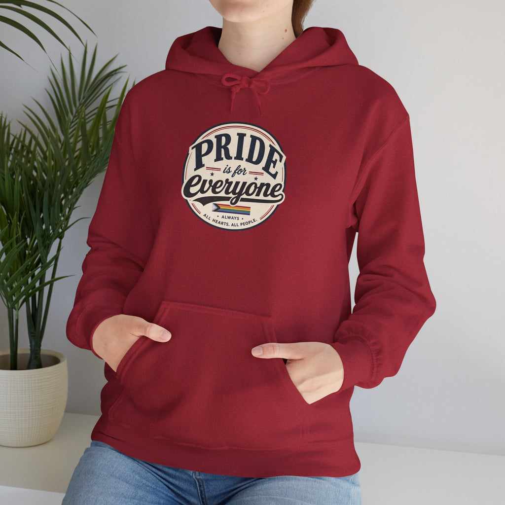 Pride Is For Everyone Pullover Hoodie — Vintage Graphic Inclusivity Sweatshirt
