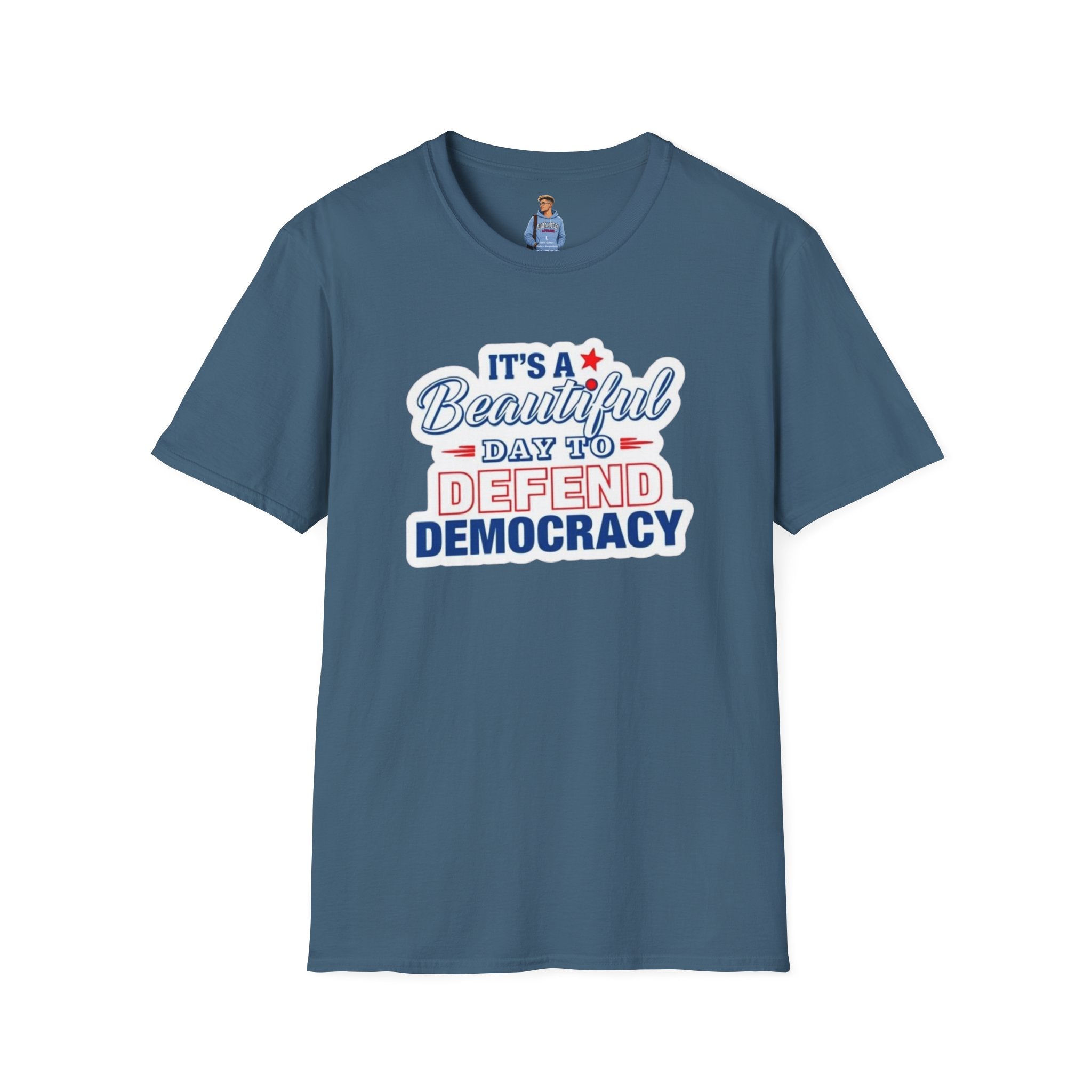 Defend Democracy Unisex Softstyle T-Shirt - Perfect for Activism and Everyday Wear