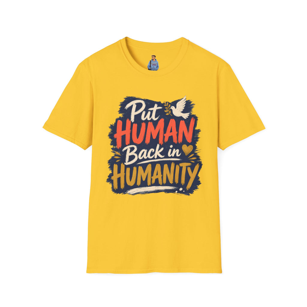 Put Human Back in Humanity T-Shirt — Inspirational Peace Dove Tee