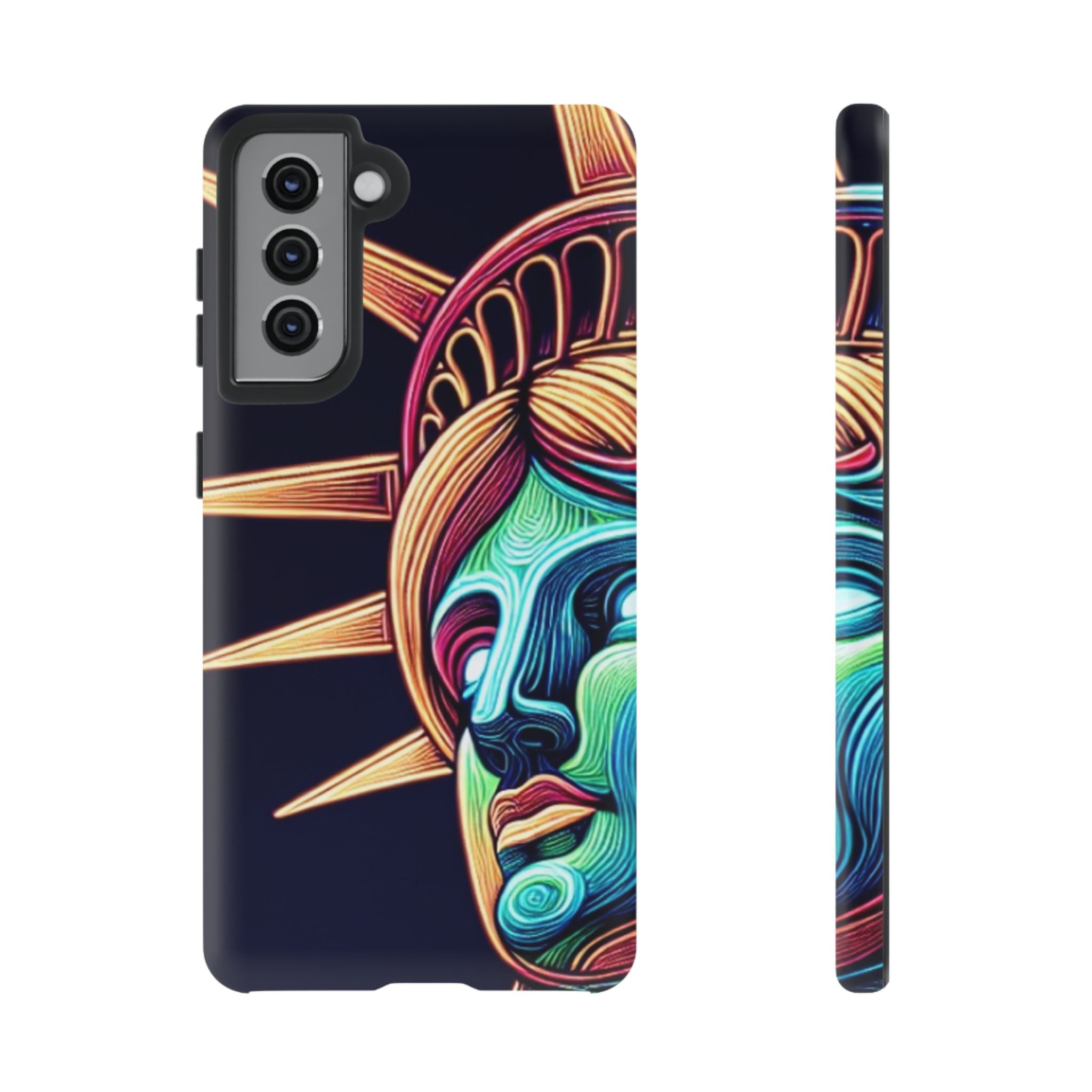 Statue of Liberty Neon Glowing Art Tough Case for Android & iPhone