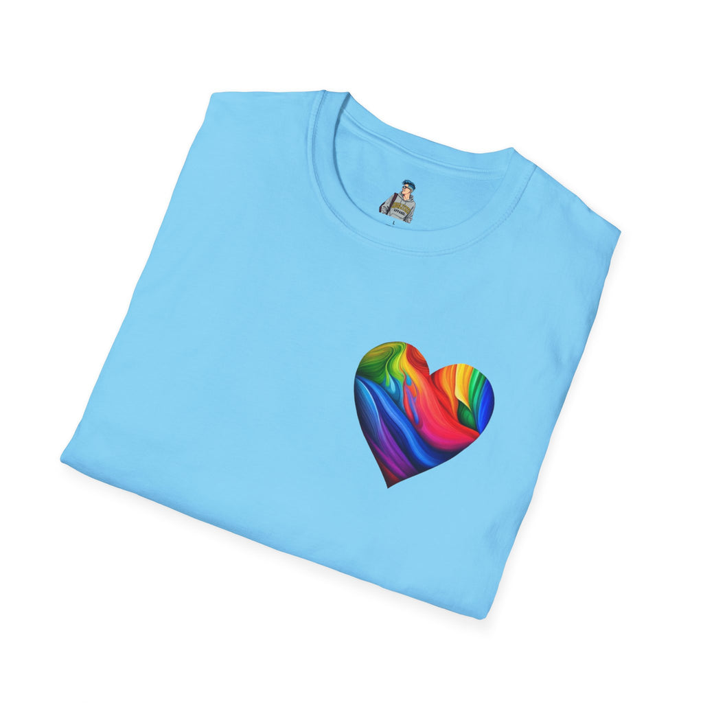 Unisex Softstyle T-Shirt - Pride Heart Design with 'Existence is Resistance'