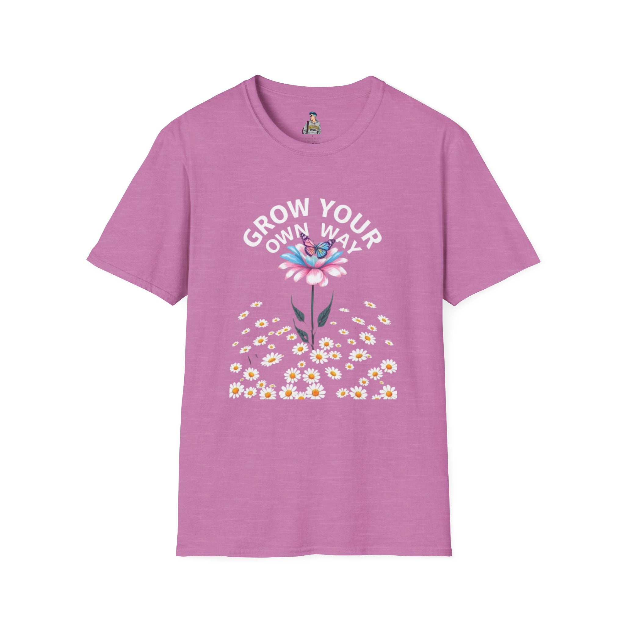 Grow Your Own Way Trans Pride Unisex T-Shirt - Floral Design for Garden Lovers
