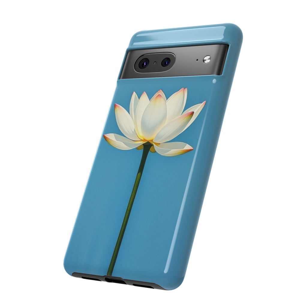 Open White Peace Lily Design Tough Case For Android & iPhone