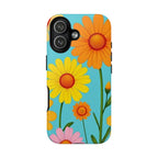 Floral Tough Phone Case for iPhone — Bright Daisy Garden Protective Cover