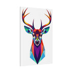 Vibrant Stag Canvas Wall Art - Colorful Geometric Deer Decor