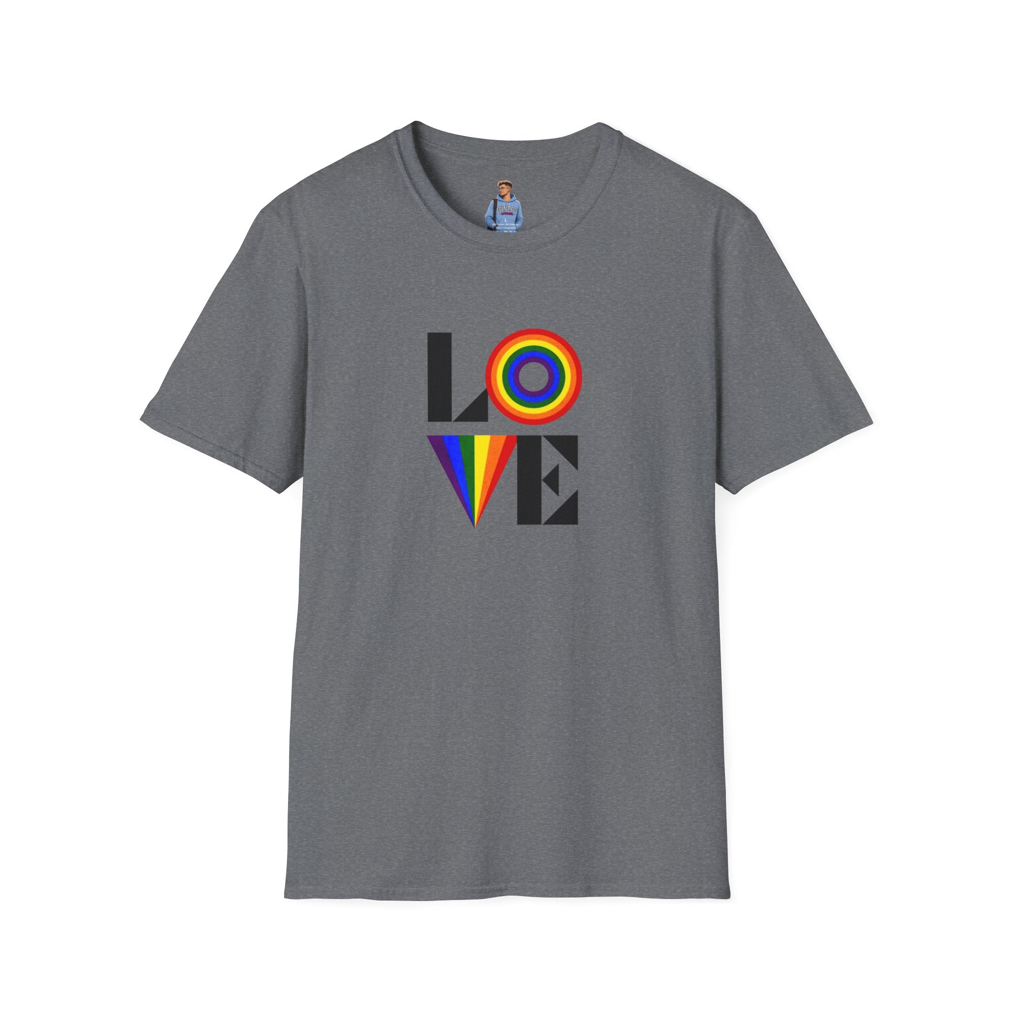 Vibrant LOVE Design for Pride Unisex Softstyle T-Shirt
