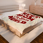 Best Mom In The World Velveteen Plush Blanket