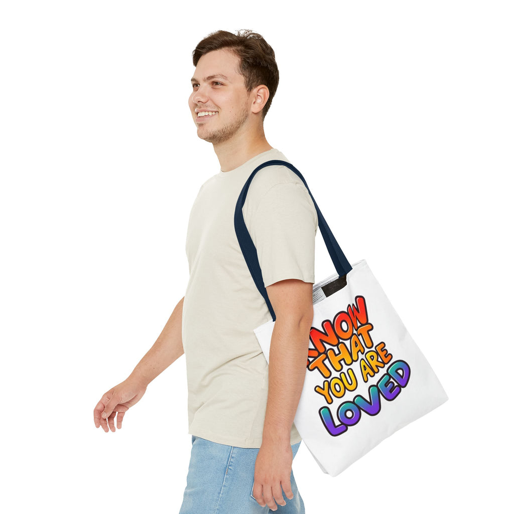 Know That You Are Loved Text Design Tote Bag