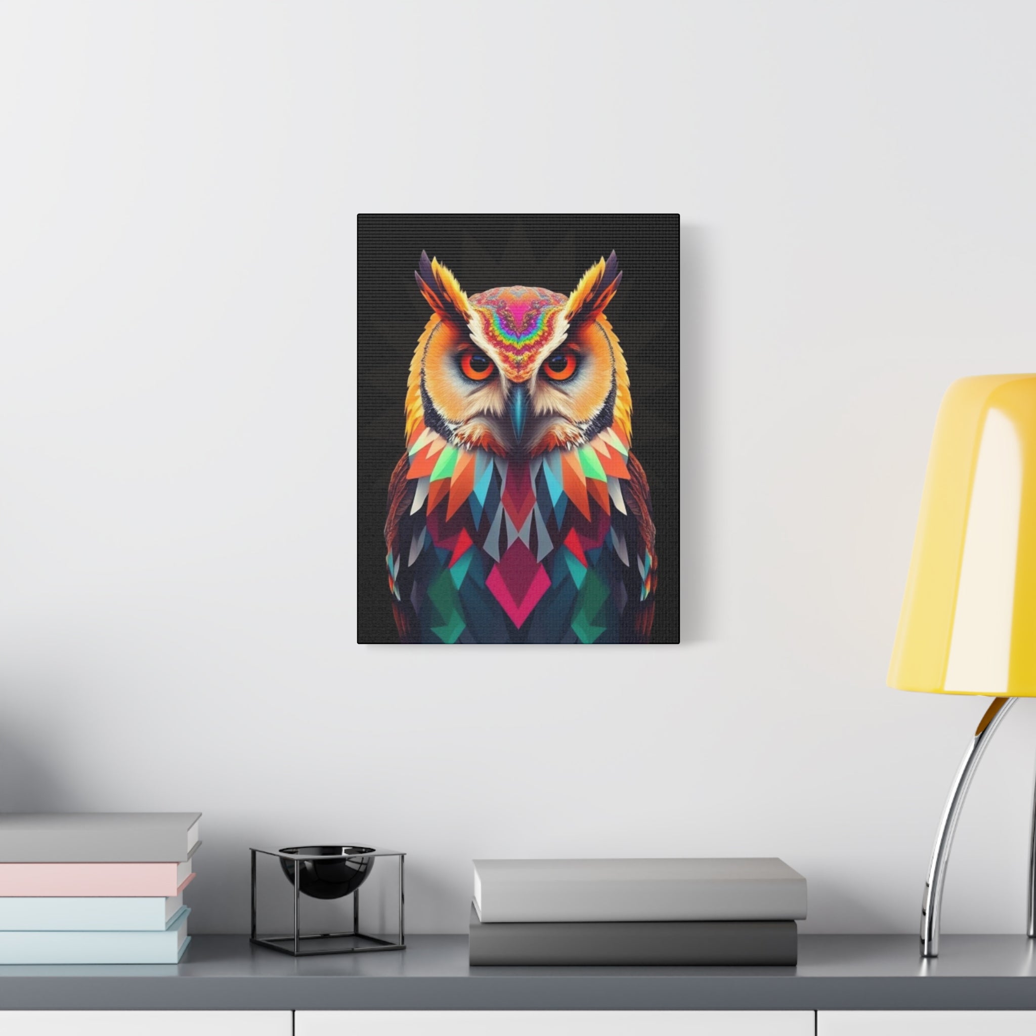 Colorful Owl Canvas Wall Art - 1.25" Stretched Matte
