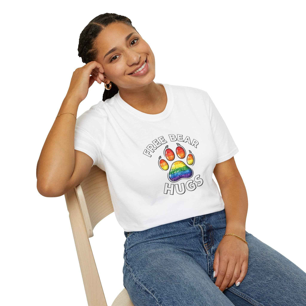Free Bear Hugs Rainbow Paw T-Shirt