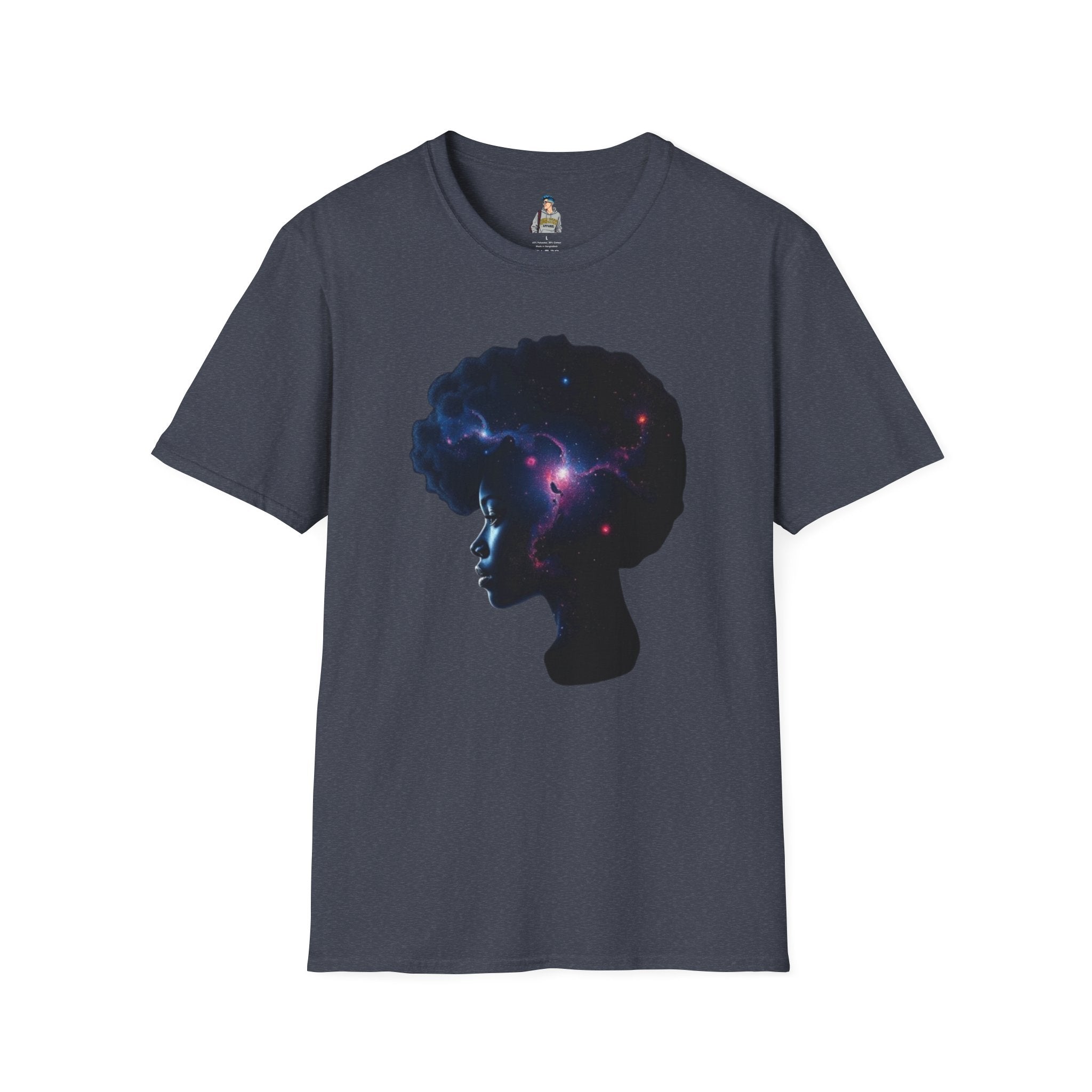 Black Universe Female Silhouette Unisex Softstyle T-Shirt - Celebrate Black Culture