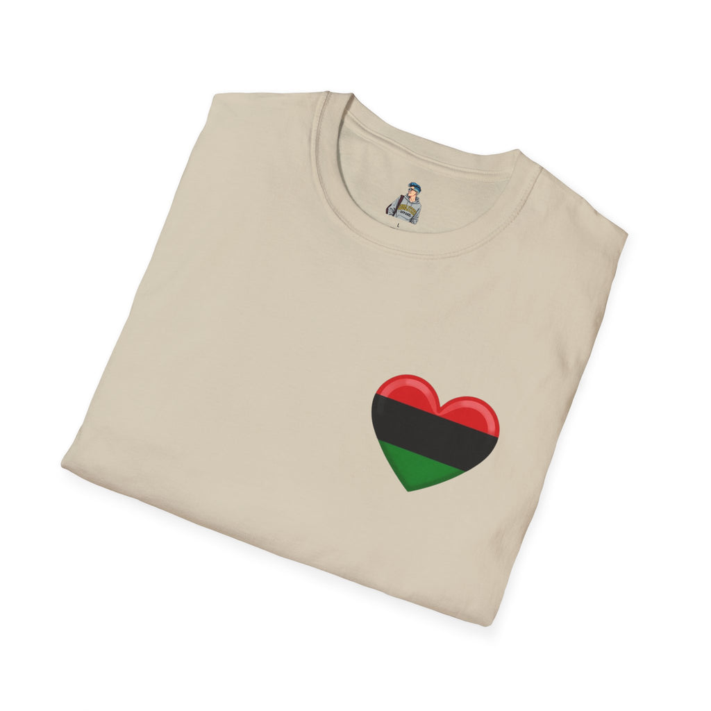 Unity and Heritage Unisex Softstyle T-Shirt with Pan-African Heart