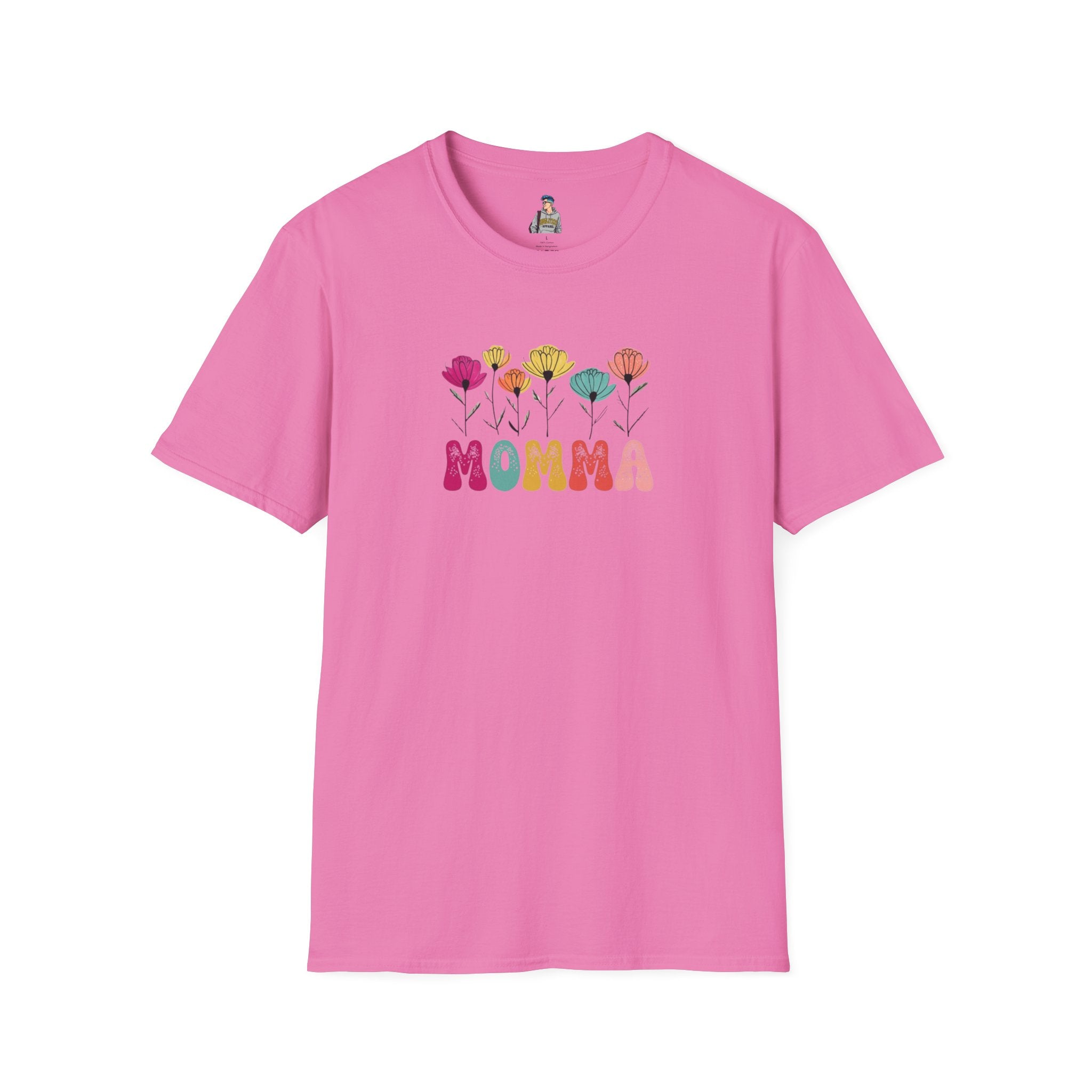 Floral 'Momma' Unisex Softstyle T-Shirt - Perfect for Mother's Day & Everyday Wear