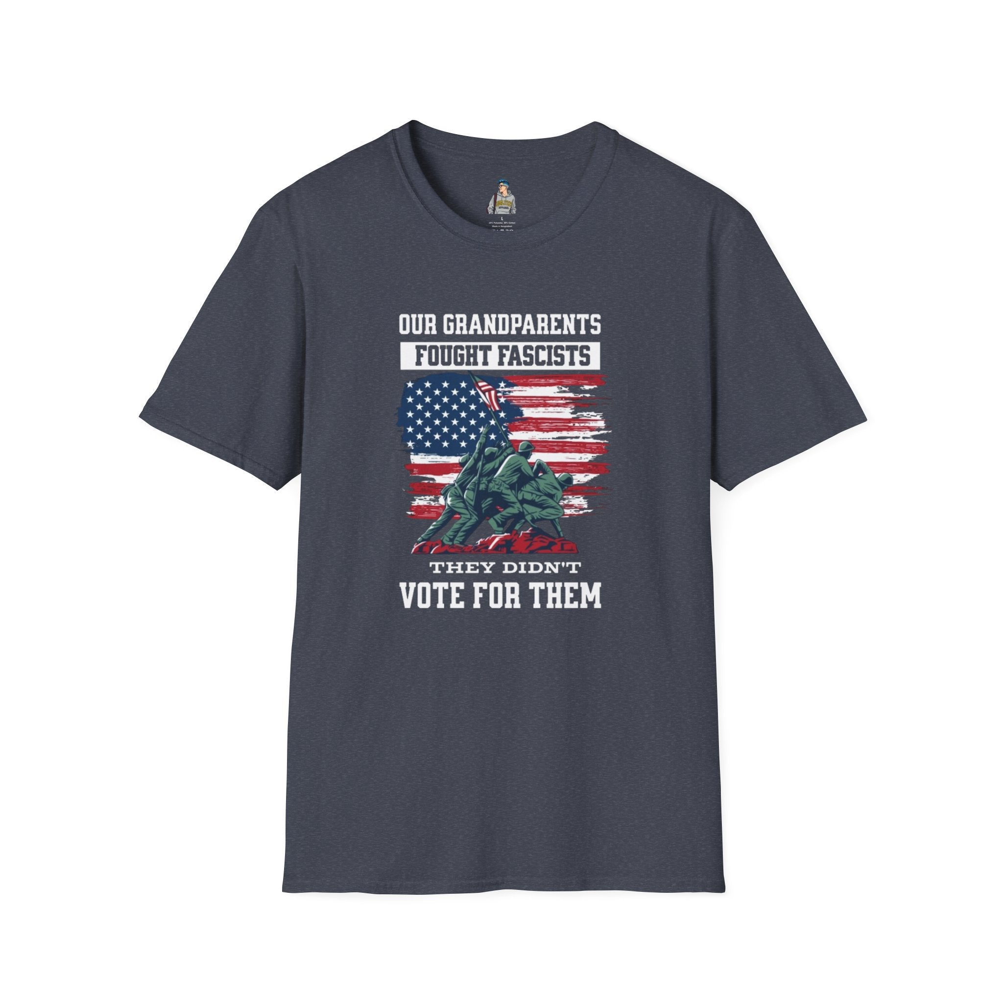 Unisex Softstyle T-Shirt: 'Our Grandparents Fought Fascists' Patriotic Tee