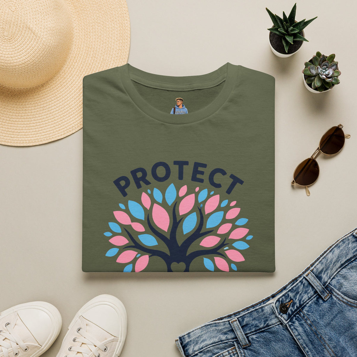 Protect Trans Kids Pride Tree Las Vegas T-Shirt