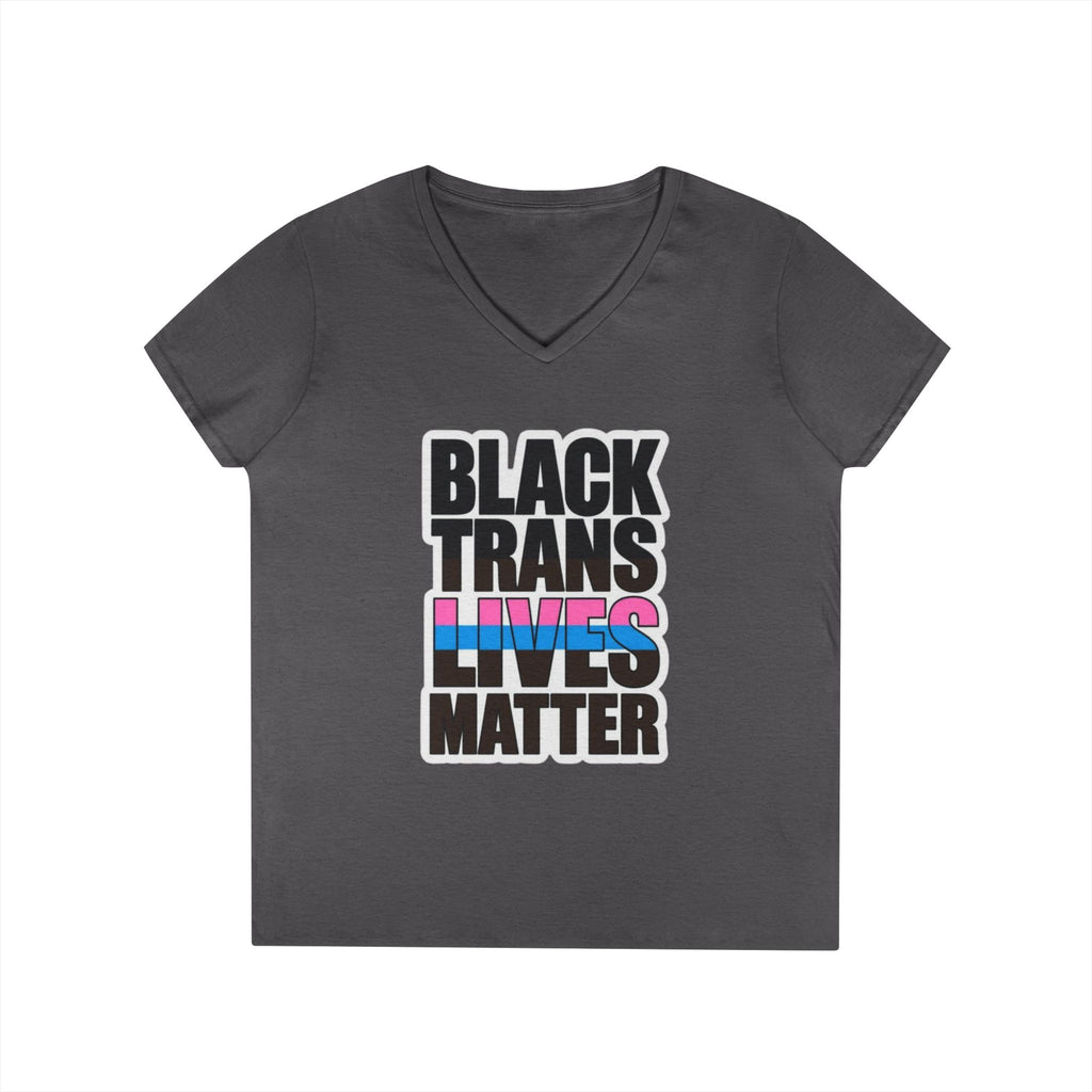 Black Trans Lives Matter V-Neck T-Shirt - Empowering Pride Apparel