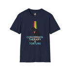 Unisex Softstyle T-Shirt - LGBTQ+ Empowerment T-Shirt: Conversion Therapy is Torture & We All Belong