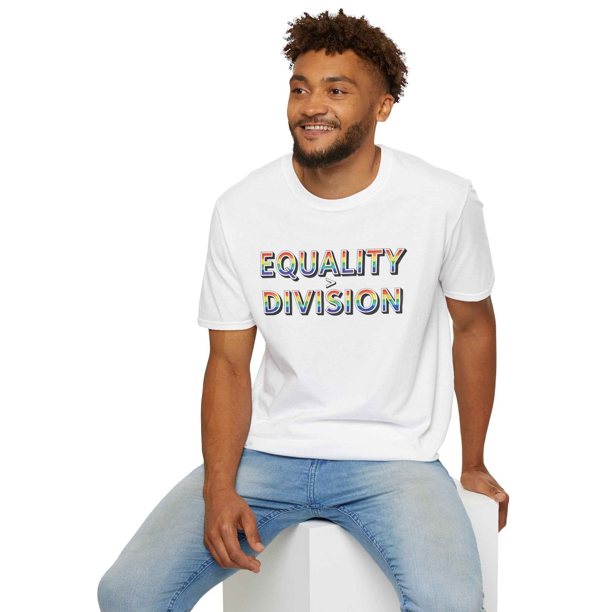 Equality is Greater Than Division T-Shirt — Rainbow Pride Graphic Tee