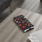 Android OR iPhone Compatible Cases - Doodle Hearts and Rainbows Design