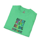 Queer Pride Unisex Softstyle T-Shirt - "Queer People Belong Everywhere"