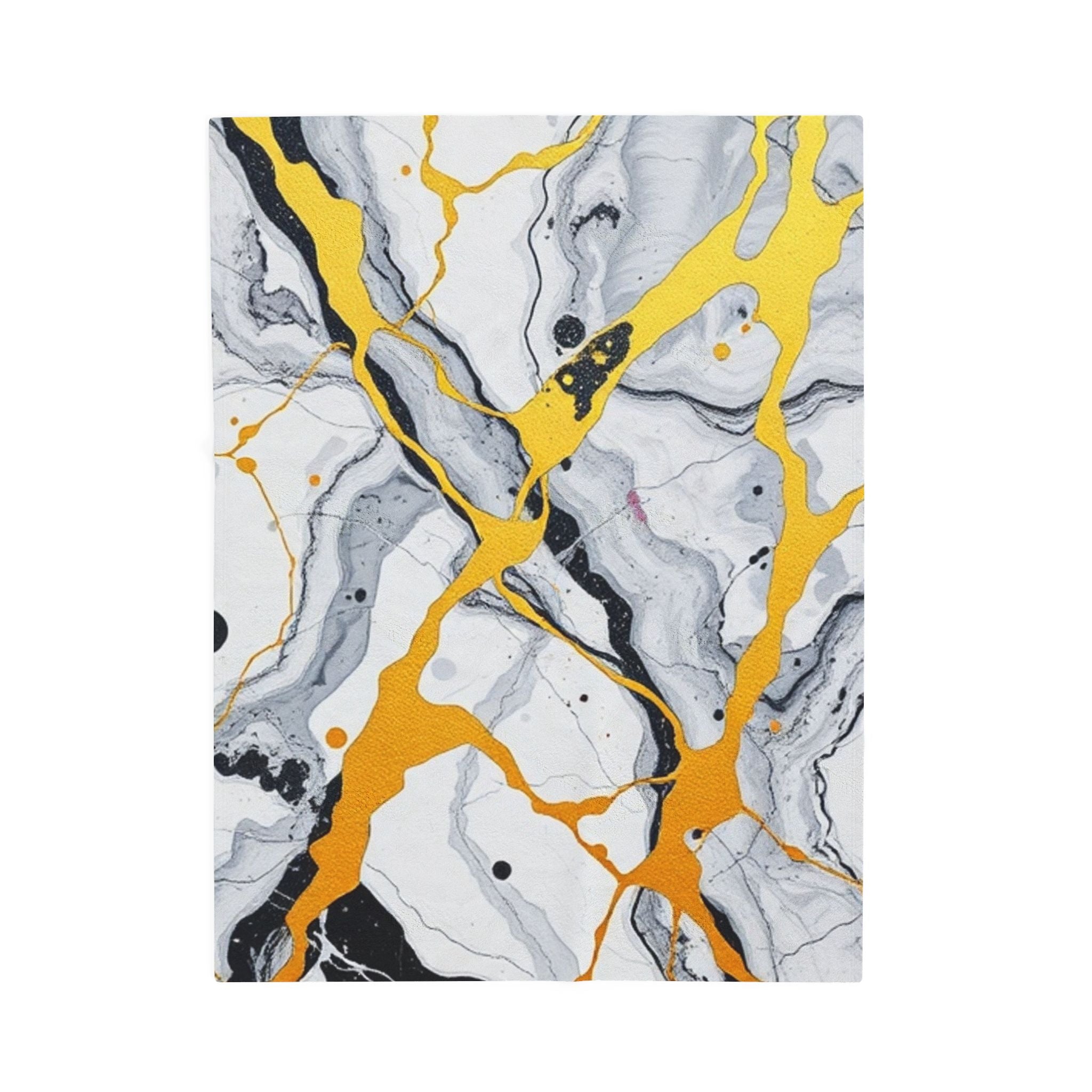 Marble & Gold Print Velveteen Plush Blanket – For Comfort and Warmth