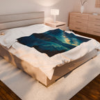 Milky Way over the Lake Velveteen Plush Blanket