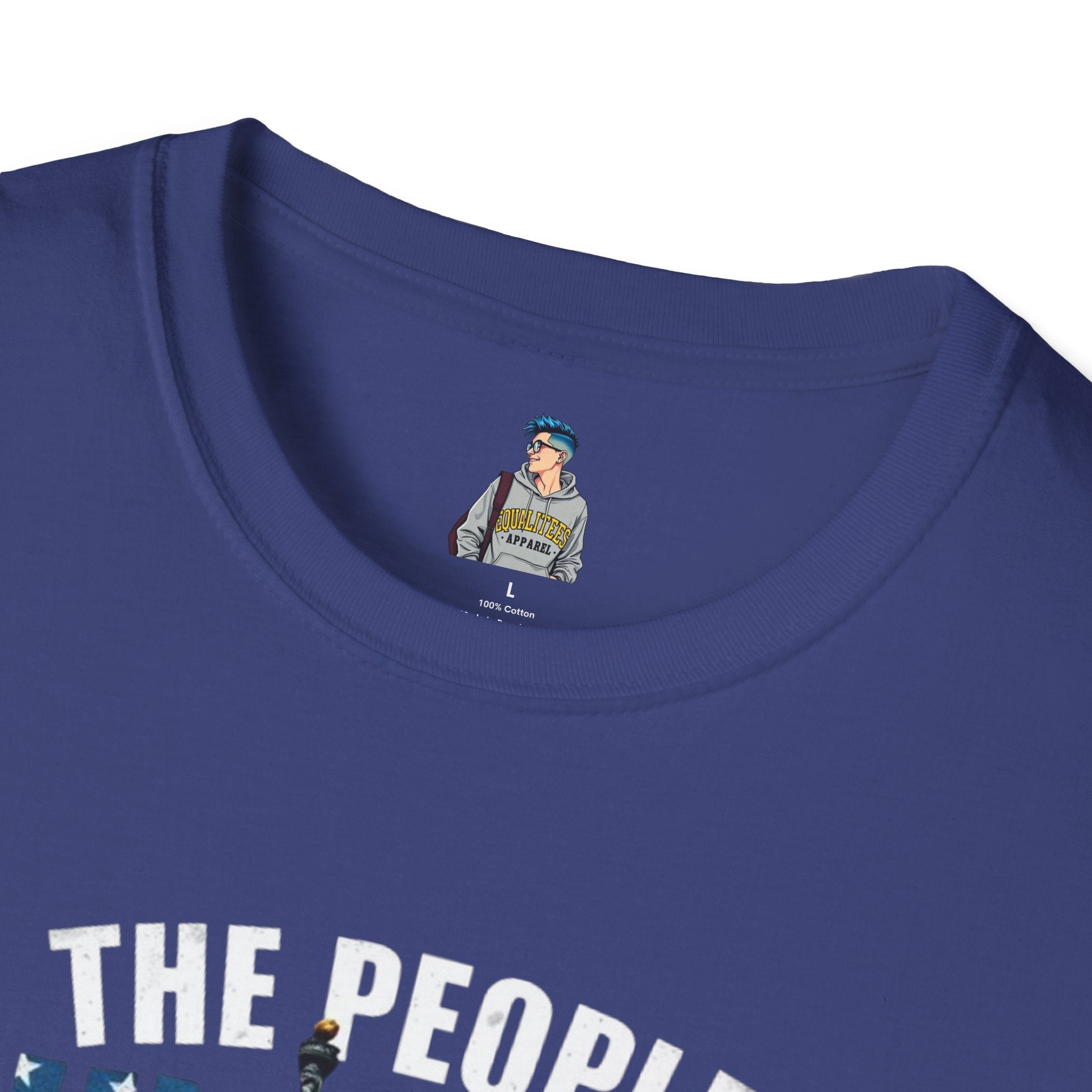 Patriotic Unisex Softstyle T-Shirt - "The People United Will Not Be Defeated"