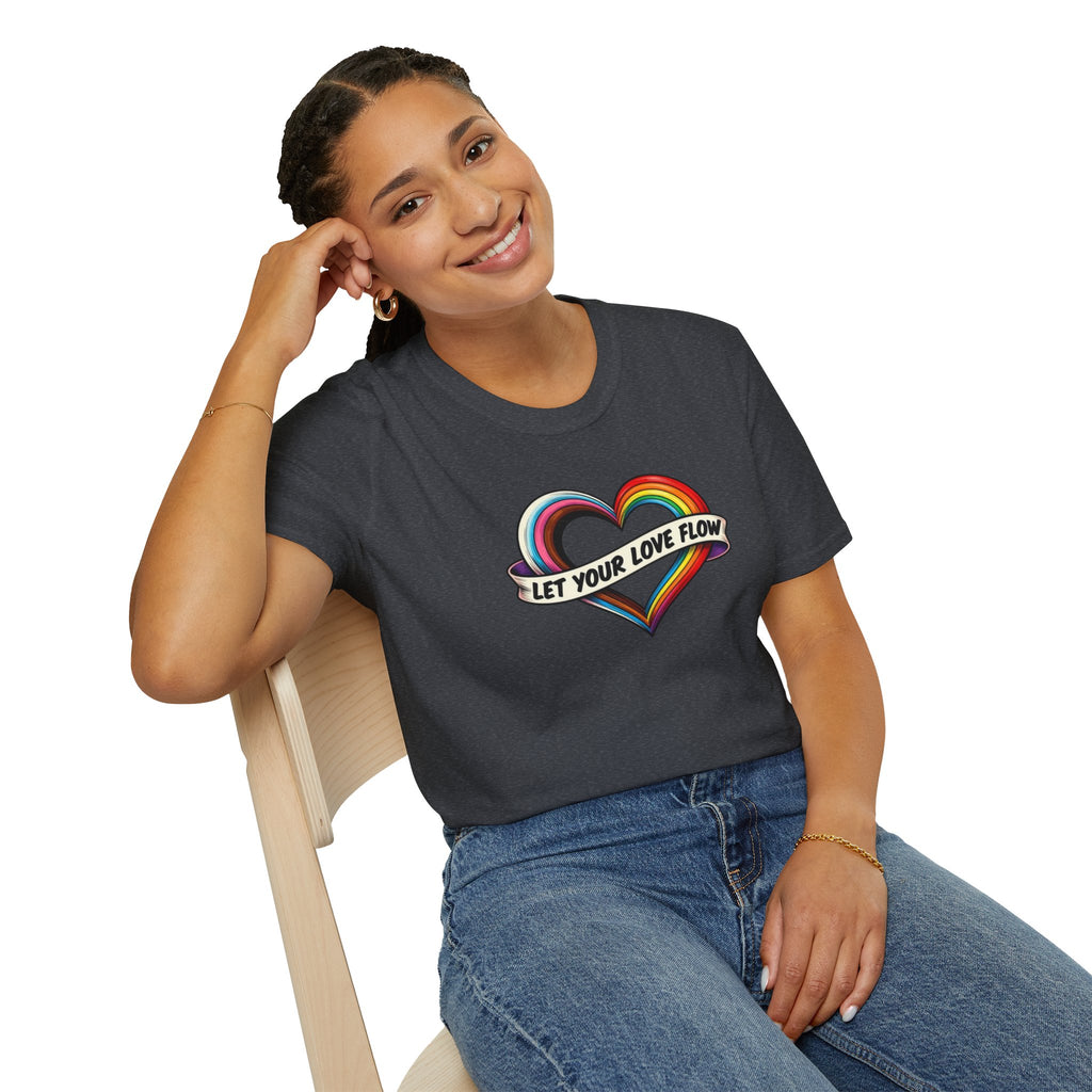 Let Your Love Flow Rainbow Heart T-Shirt