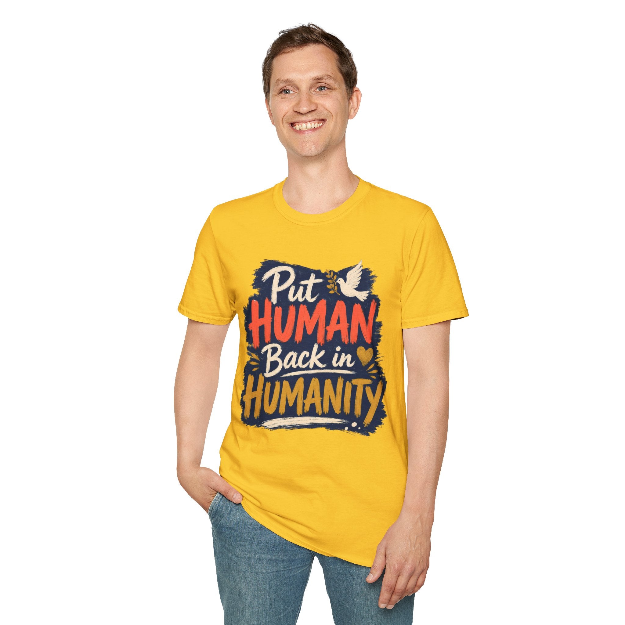 Put Human Back in Humanity T-Shirt — Inspirational Peace Dove Tee