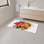 Vibrant Rainbow Footprints Heavy Duty Floor Mat - Artistic Home Decor