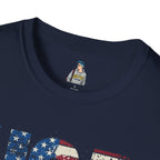 Patriotic Unisex Softstyle T-Shirt - "USA" & History Quote Design