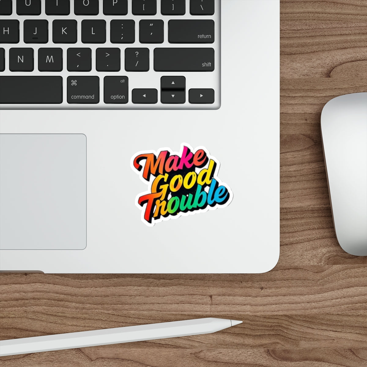Die-Cut Stickers -  Make Good Trouble-Rainbow Text